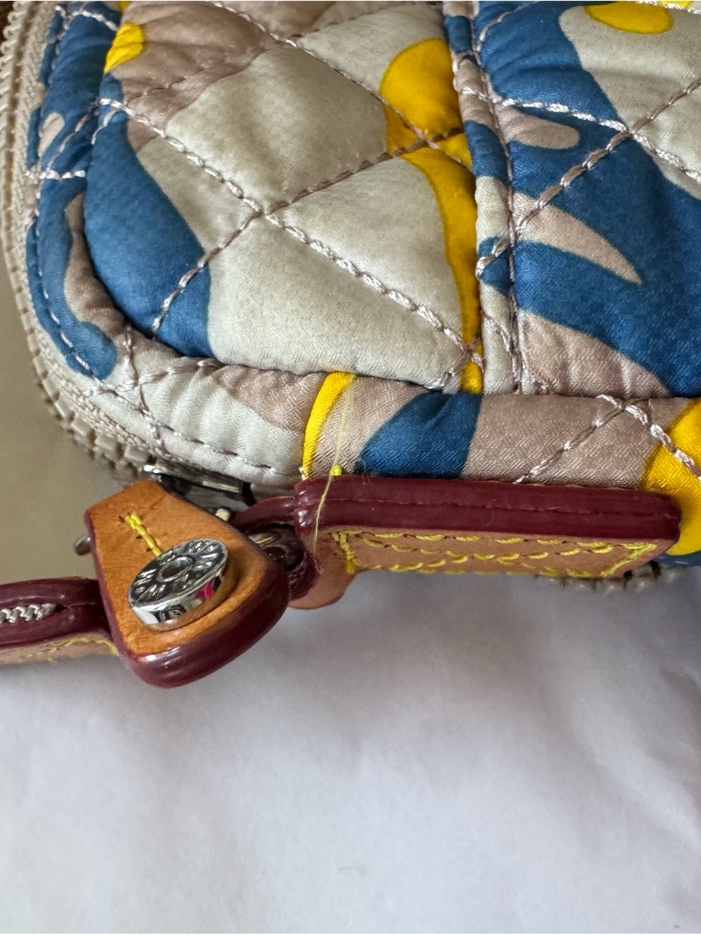 MZ Wallace Quilted Crossbody Bag in Tan, Yellow & Blue - Picture 6 of 8